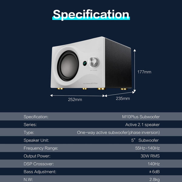 HiVi-Swans M10 Plus, Bookshelf Speaker System: 2.1 Bluetooth with Subwoofer Bookshelf Speakers (M10Plus)