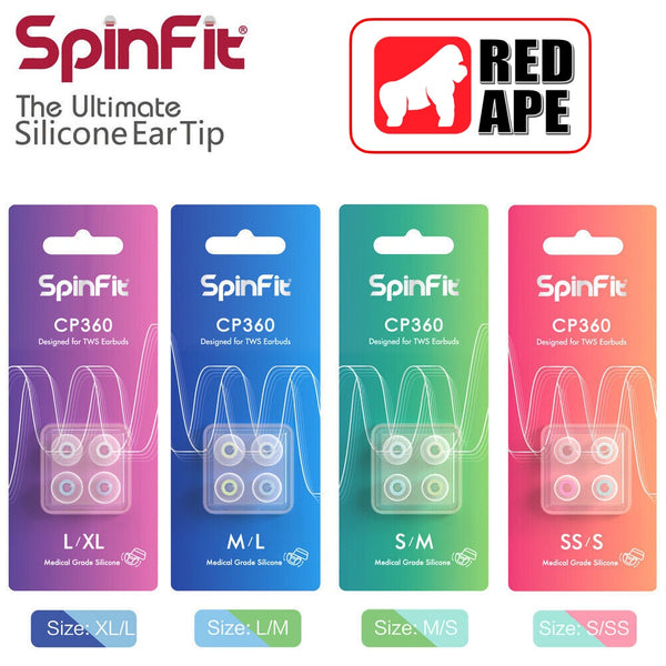 SpinFit CP360 V2, Silicone Replacement Eartips: Fits Jabra Elite 65t/75t, Accessory for Buds and Earbuds (CP 360 V2)