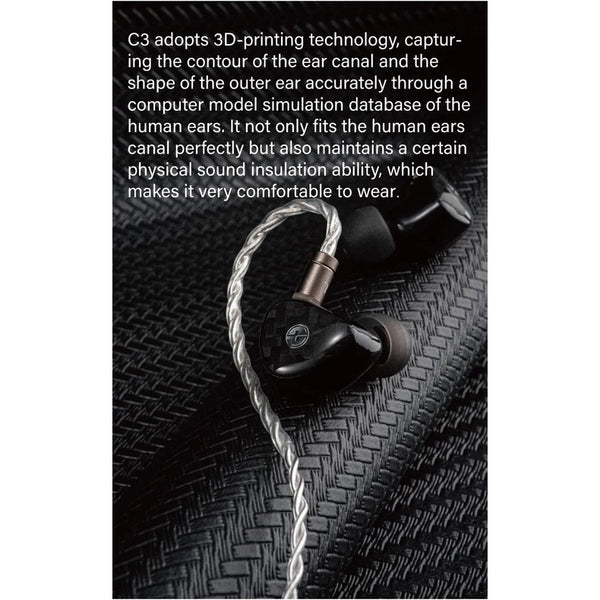 Tinhifi C3, In-Ear Monitors: 10mm PU+LCP Composite Diaphragm, Neutral Sounding Earphones IEM (C3)