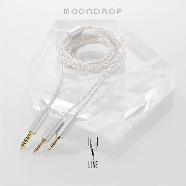 Moondrop Line V 6N, In-Ear Monitors Upgrade Cable: Single Crystal Copper Silver-Plated Litz 4.4mm Replacement Cable