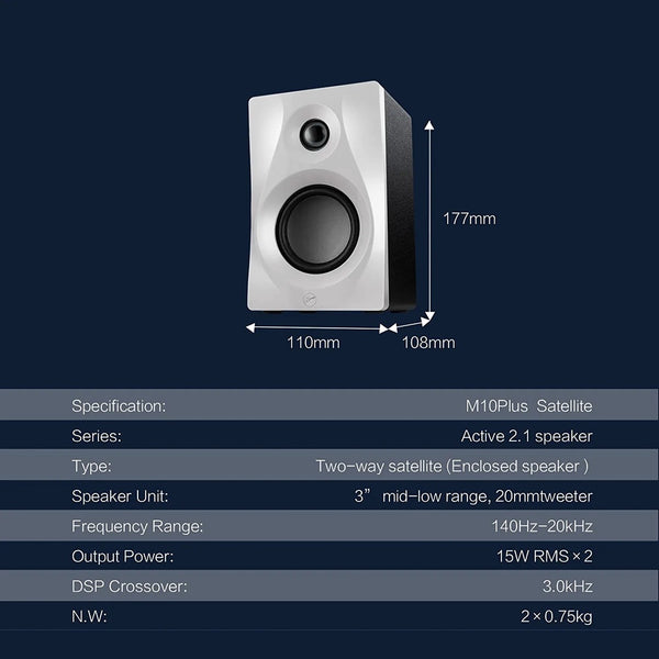 HiVi-Swans M10 Plus, Bookshelf Speaker System: 2.1 Bluetooth with Subwoofer Bookshelf Speakers (M10Plus)