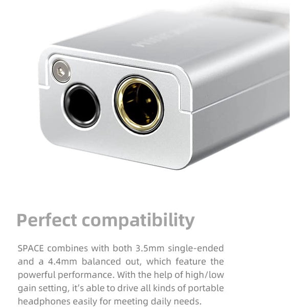 Tanchjim Space, Portable DAC and Amplifier: CS43131 DSD256 32Bit/768kHz with 3.5mm/4.4mm Output DAC/AMP (Space)