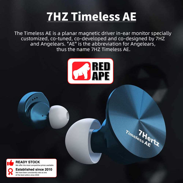 7Hz Timeless AE, In-Ear Monitors: 14.2mm Planar, Upgraded Bass Earphones IEM (Timeless AE)