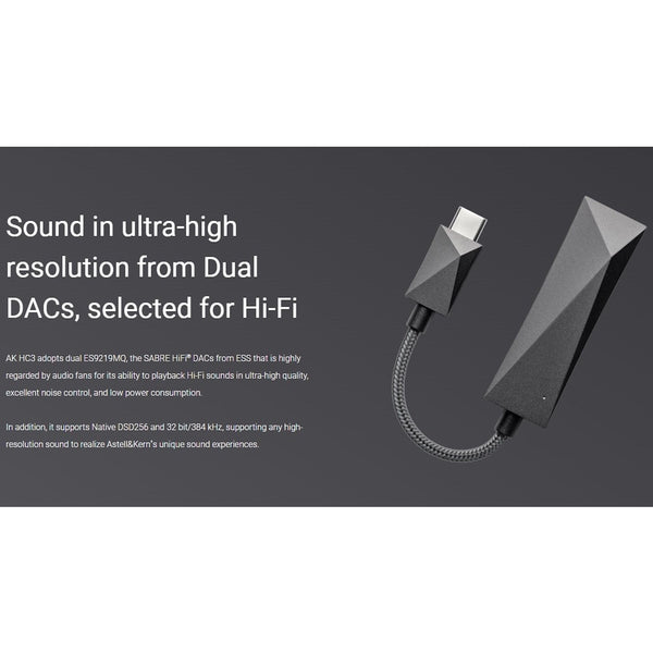 Astell&Kern HC3, Portable Hi-Fi USB DAC with iP Adapter: 3.5mm USB DAC Adapter (Astell & Kern HC 3)