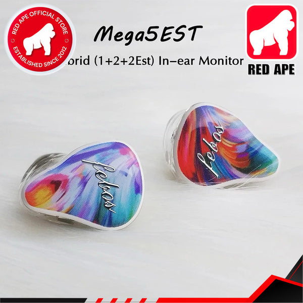 Hisenior Mega5EST, Tribrid In Ear Monitors: 2EST + 2BA +1DD Hybrid OG Version 2Pin 0.78mm Earphones IEM (Mega 5EST)