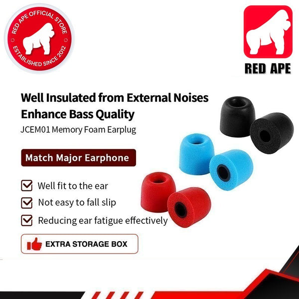 Jcally JCEM01, Memory Foam Replacement Eartips: Memory Foam, Alternative to Comply, Noise Isolating Ear Tips (JCEM01)