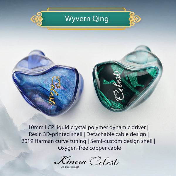 Kinera Celest Wyvern Qing, In-Ear Monitors with Mic: 10mm LCP Dynamic Driver with Detachable Boom Mic Earphones IEM