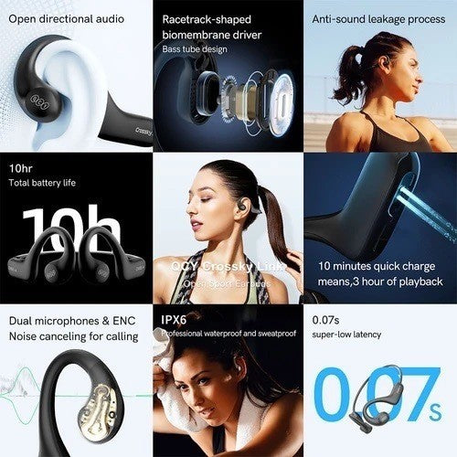 QCY T22 Crossky Link Air, Air Conduction Earphones: Bluetooth 5.3 Open-Ear Wireless Earphone (T22)