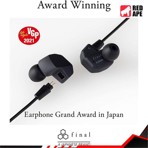 Final Audio A3000, In-Ear Monitors: 2Pin Wired Noise Isolating High Precision Natural Sound Earphones IEM (A 3000)