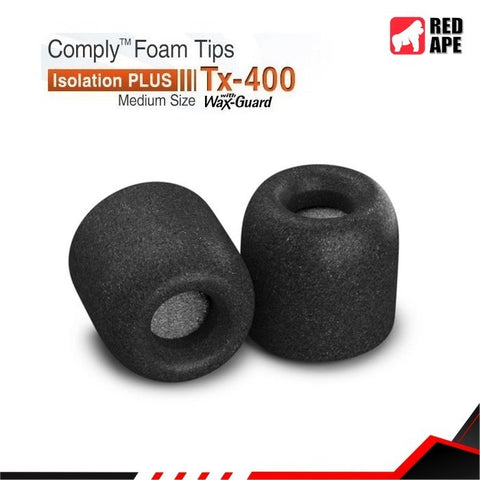 Comply TX-400 or TS-410, Memory Foam Replacement Eartips: 1 Pair, Earphone Isolation Ear Tips (TX 400 TS 410)