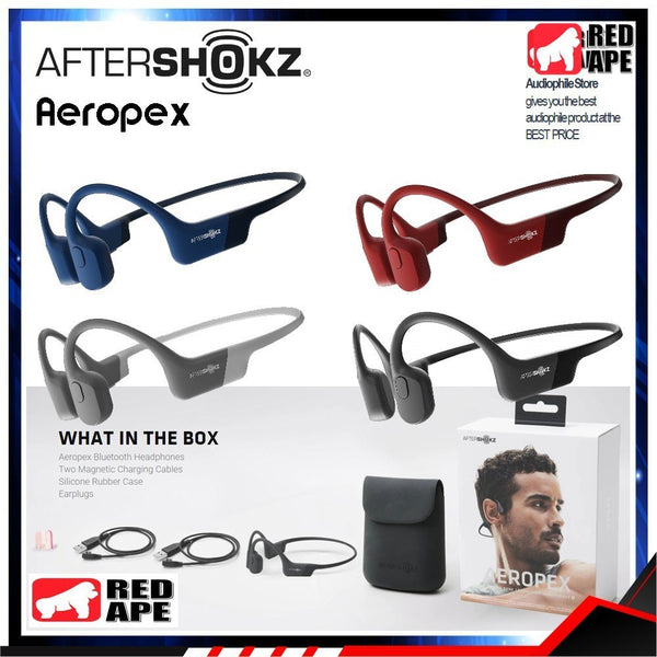 Aftershokz Aeropex, Bone Conduction Wireless Bluetooth Headphones: Lightest Design with Noise-Canceling Mic (Aeropex)