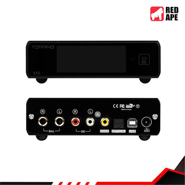 Topping E50, Desktop Digital-to-Analog Converter: DSD512 & PCM768kHz USB DAC with ES9068AS MQA Decoder (E50)