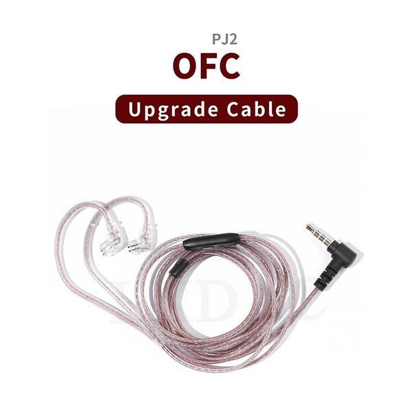 Jcally PJ2, In-Ear Monitors Upgrade Cable: Black Gold 5N OFC Copper Plated IEM Replacement Cable