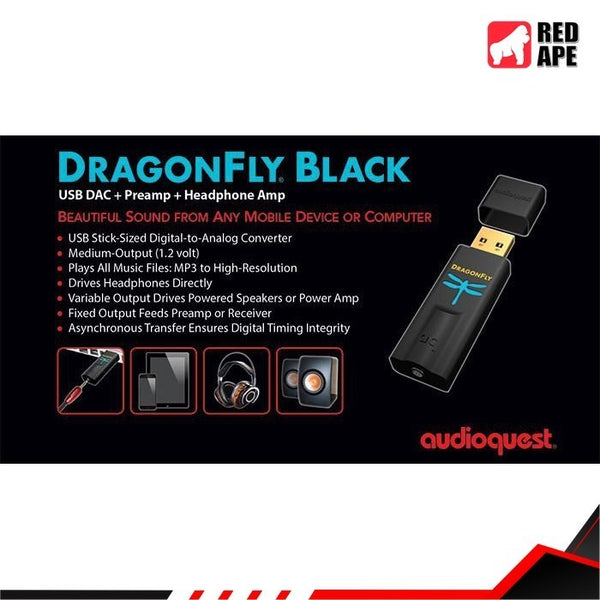 AudioQuest DragonFly Black, USB DAC and Amplifier: High-Performance DAC/AMP (DragonFly Black)