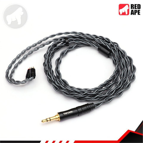 Tripowin Noire 24AWG OCC, In-Ear Monitors Upgrade Cable: with Swappable 3.5mm, 4.4mm, 2.5mm Connector (Noire)