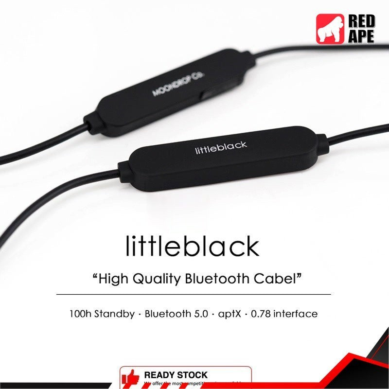 Moondrop Littleblack, Neckband Bluetooth Cable: with AptX Support Bluetooth 5.0 Cable (Littleblack)