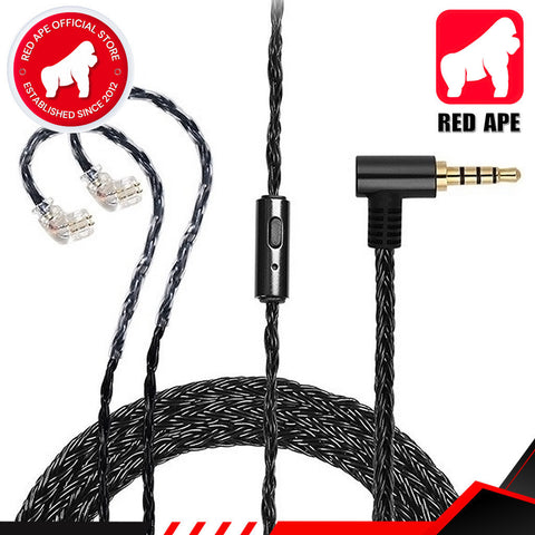 Jcally JC16S, Microphone Upgrade Cable: 5N OFC Copper, 16-Core, 2Pin 0.78mm MMCX, 3.5mm with Microphone Cable (JC 16S)