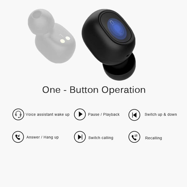 QCY T1C Bluetooth 5.0 True Wireless Headphones Deep Bass Earbuds Binaural Call for Android and iPhone