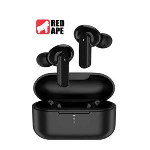 QCY T11 Hifi Dual Drivers TWS Earphone Wireless Headphones with 4 Mics Noise Isolation Earbuds with Quick Charge (Black)