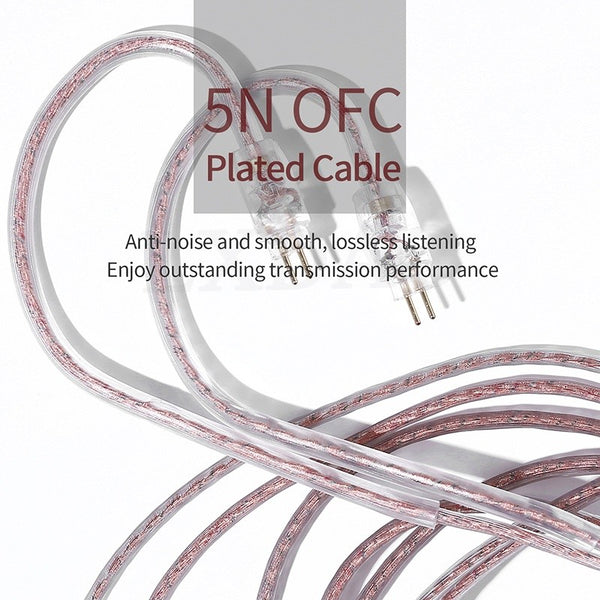 Jcally PJ2, In-Ear Monitors Upgrade Cable: Black Gold 5N OFC Copper Plated IEM Replacement Cable