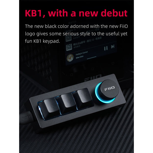 FiiO KB1/KB1K, Mechanical Remote Keyboard with Volume Knob: RGB Aluminum Alloy Keyboard for PC, Laptop (KB 1 or KB 1K)