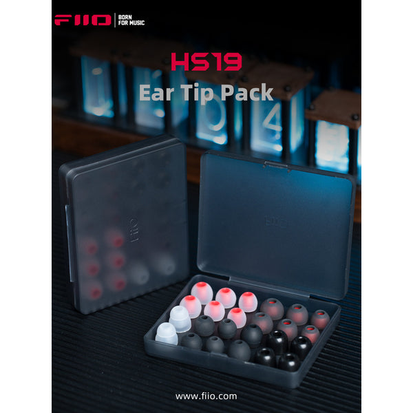 FiiO HS19, Silicone Replacement Eartips (12 Pairs): Premium Ear tip Pack (HS 19)